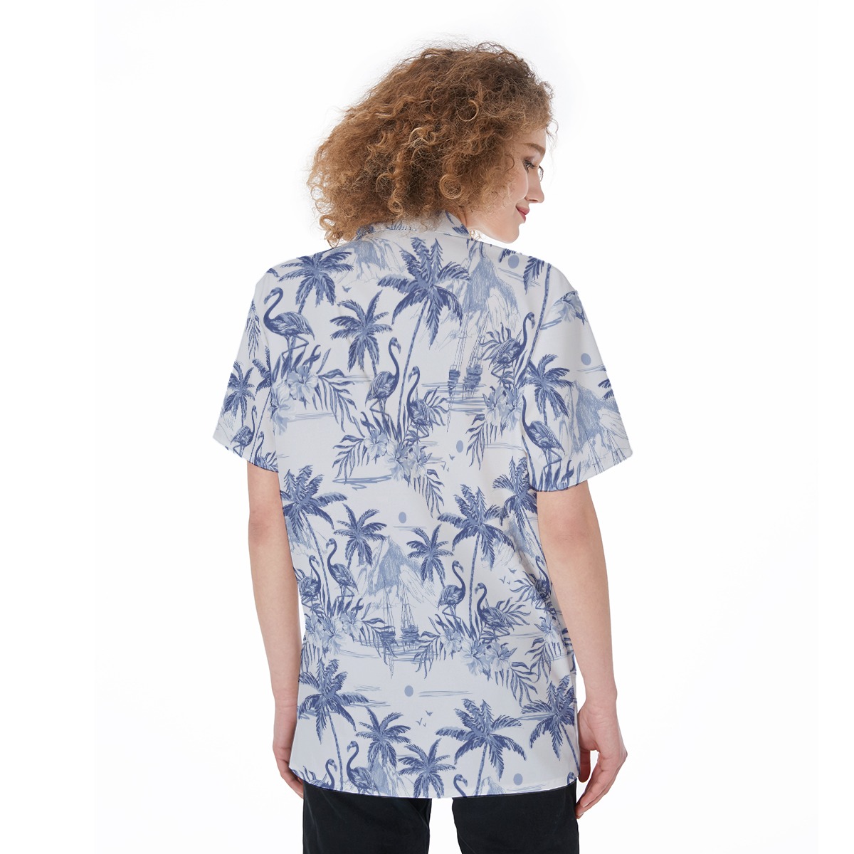 Flamingo Beach Hawaiian Shirt For Women