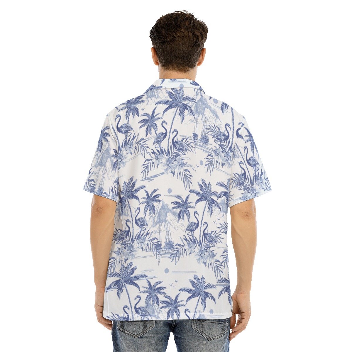 Flamingo Beach Hawaiian Shirt For Men