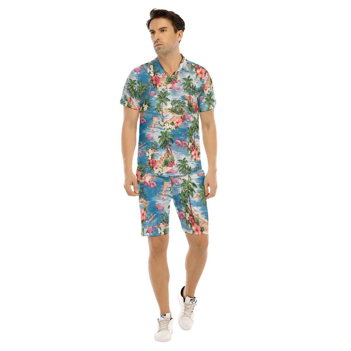 Tropical Flamingo Hawaiian Shirt And Shorts For Men - variant image 1