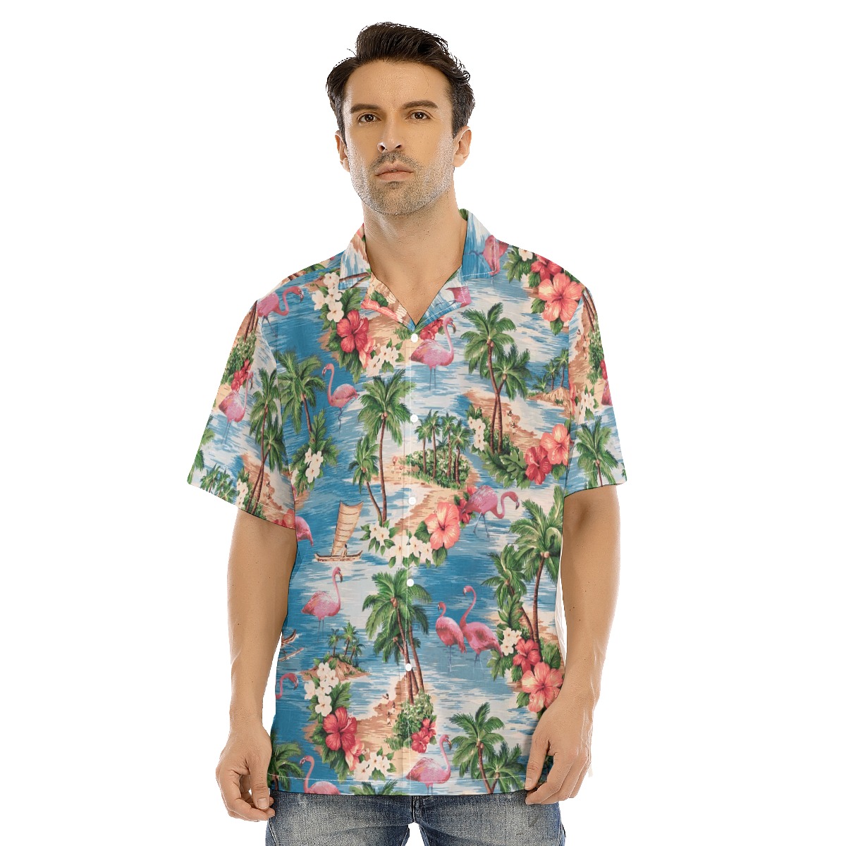 Tropical Flamingo Hawaiian Shirt - variant image 1