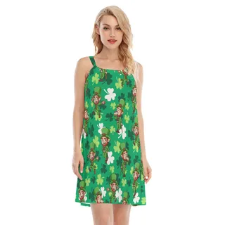 Women's St Patrick Day Outfit Hawaiian Dress