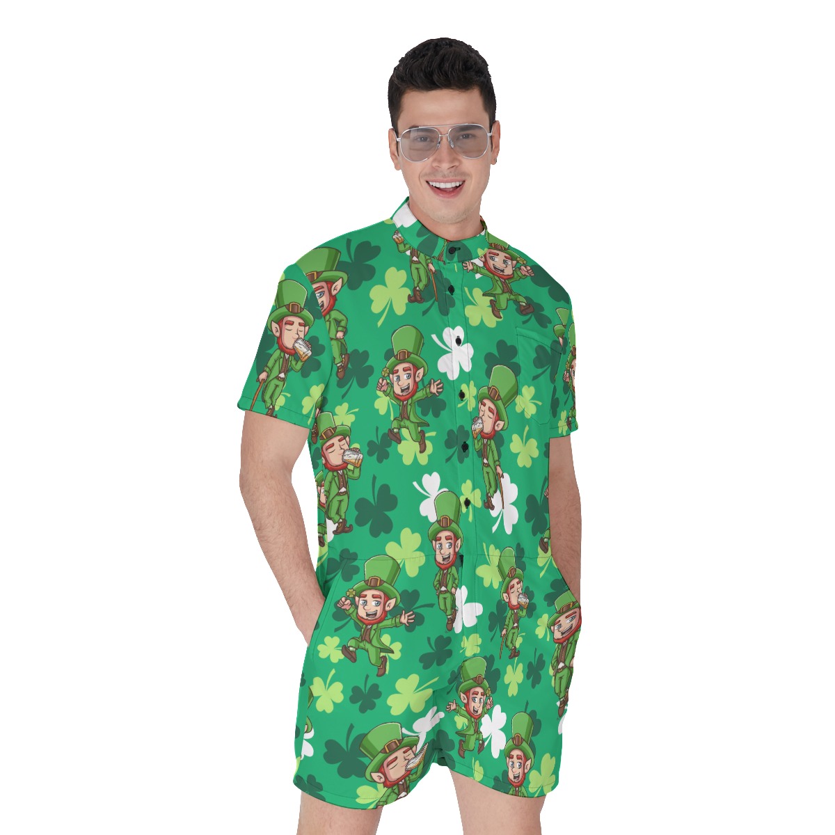 St Patrick Hawaiian Romper For Men - variant image 1