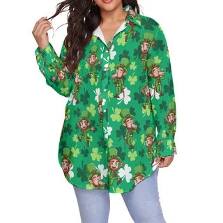 St Patrick Oversize Hawaiian Shirt For Women