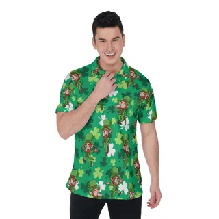 St Patrick Lucky Charm Polo Shirt For Men