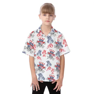Goth Patriotic Kid's Tropical Shirt