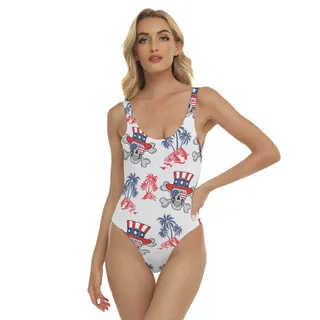 Goth Patriotic Palm Tree Swimsuit For Women