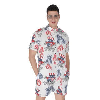 Goth Patriotic American Hawaiian Men's Romper