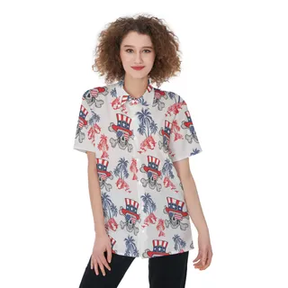 American Goth Patriotic Women's Hawaiian Shirt