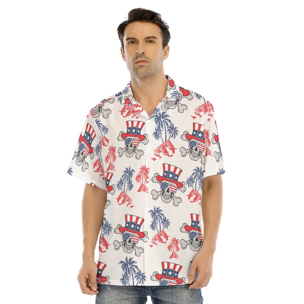 Goth Patriotic Hawaiian Shirt - variant image 1