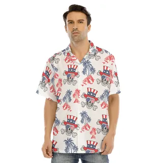 Goth Patriotic Hawaiian Shirt