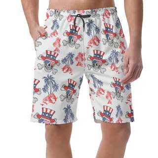 Goth Patriotic Men's Hawaiian Casual Shorts