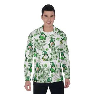 St. Patrick's Outfit Long Sleeve Hawaiian Shirt For Men