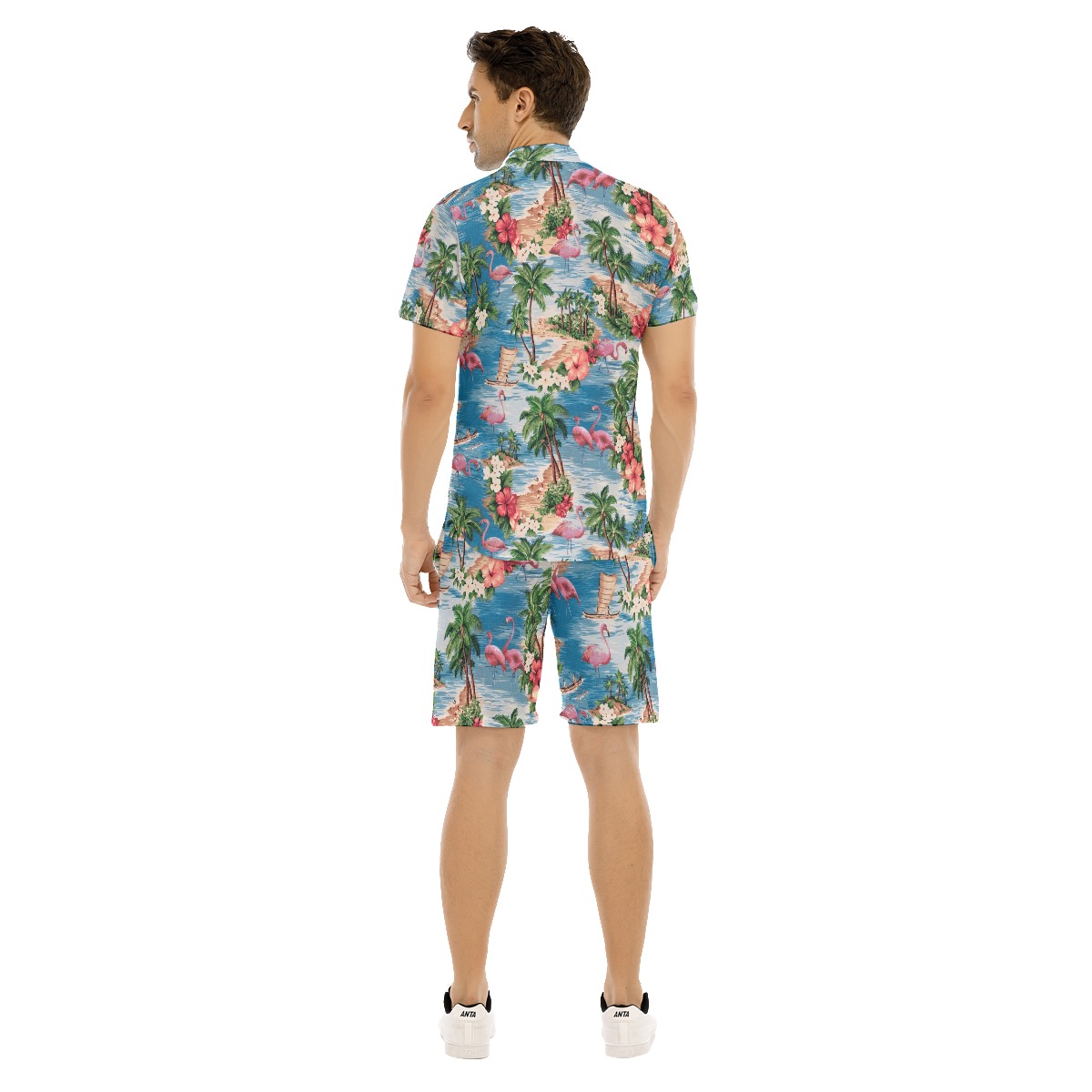 Tropical Flamingo Hawaiian Shirt And Shorts For Men