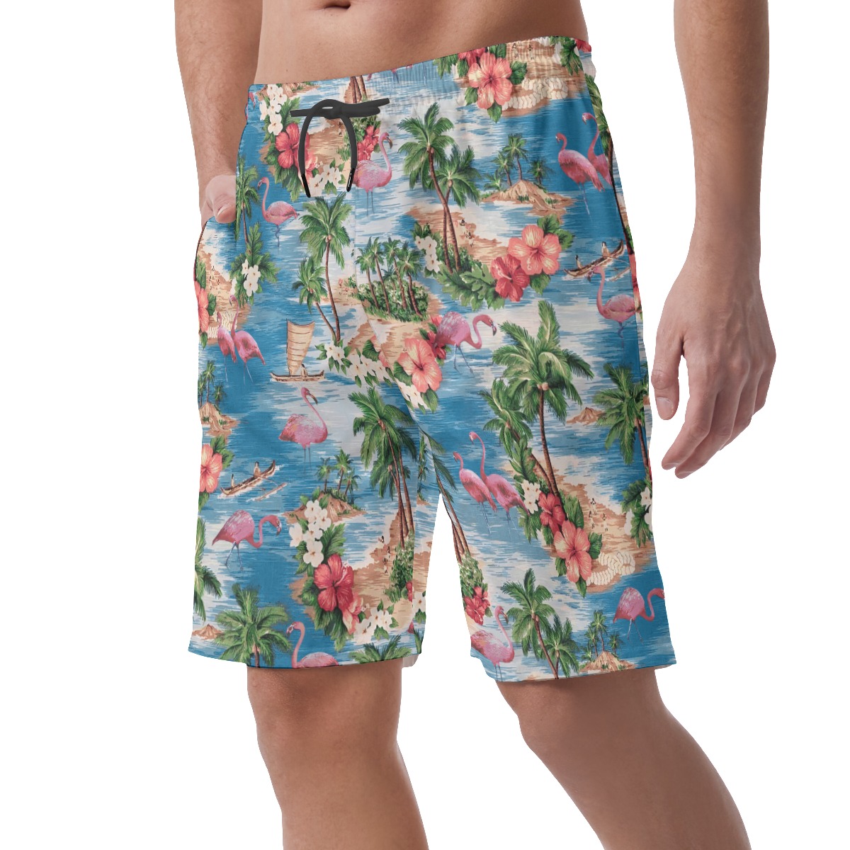 Tropical Flamingo Summer Beach Shorts For Men