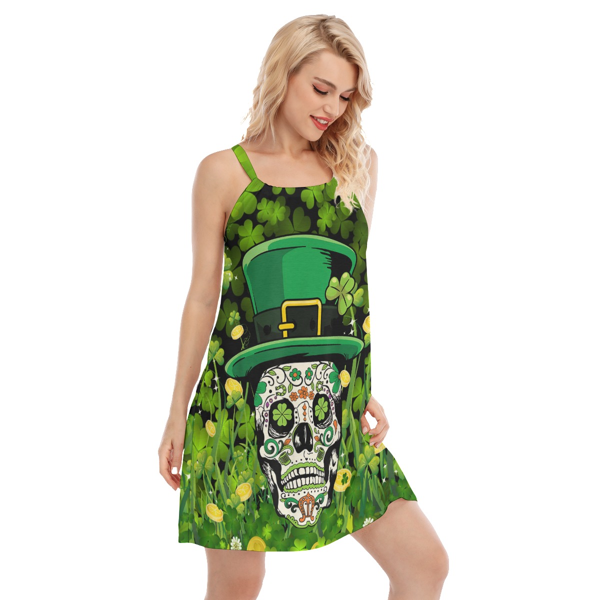 Goth Patrick Day Green Cami Dress