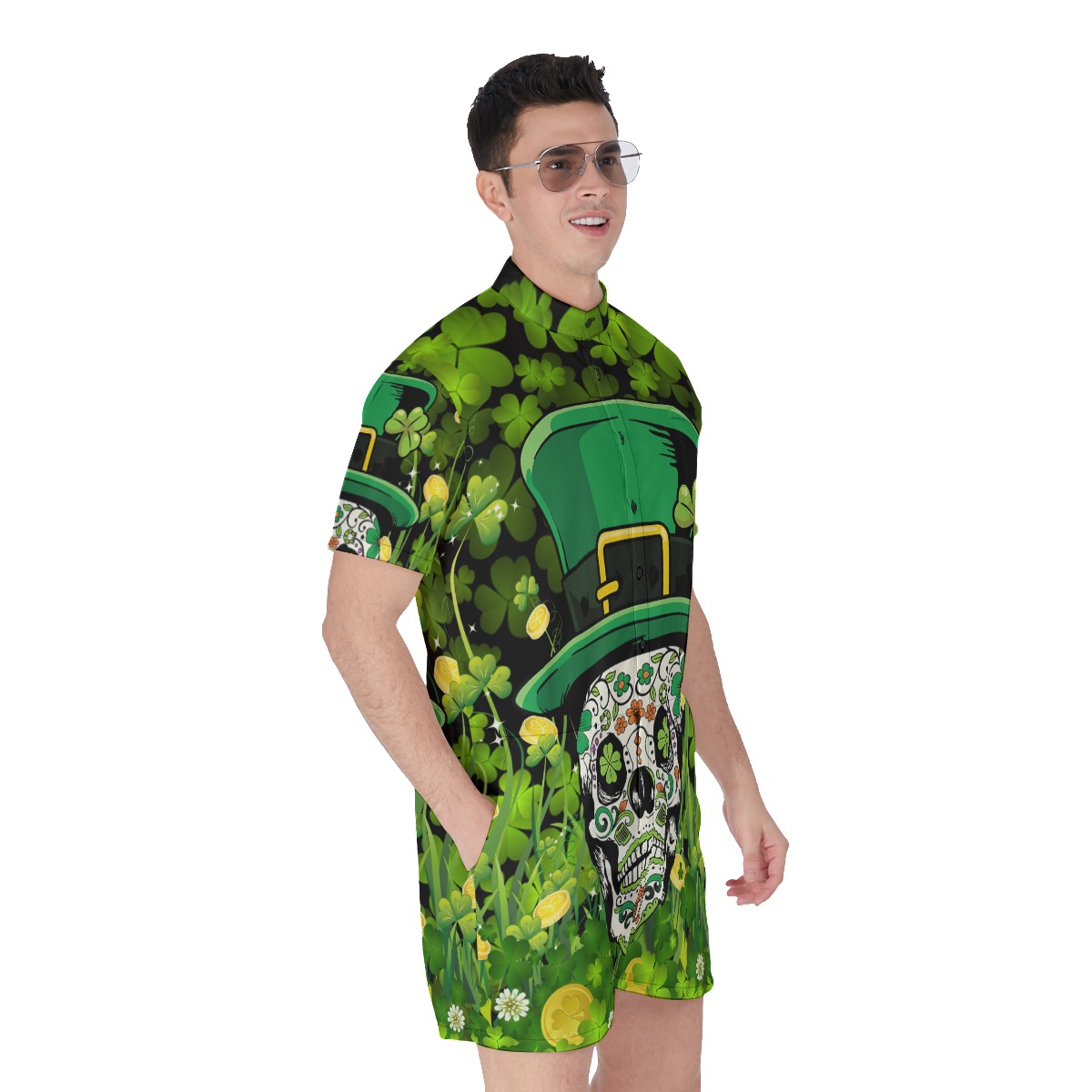 Skull Patrick Day Men's Romper