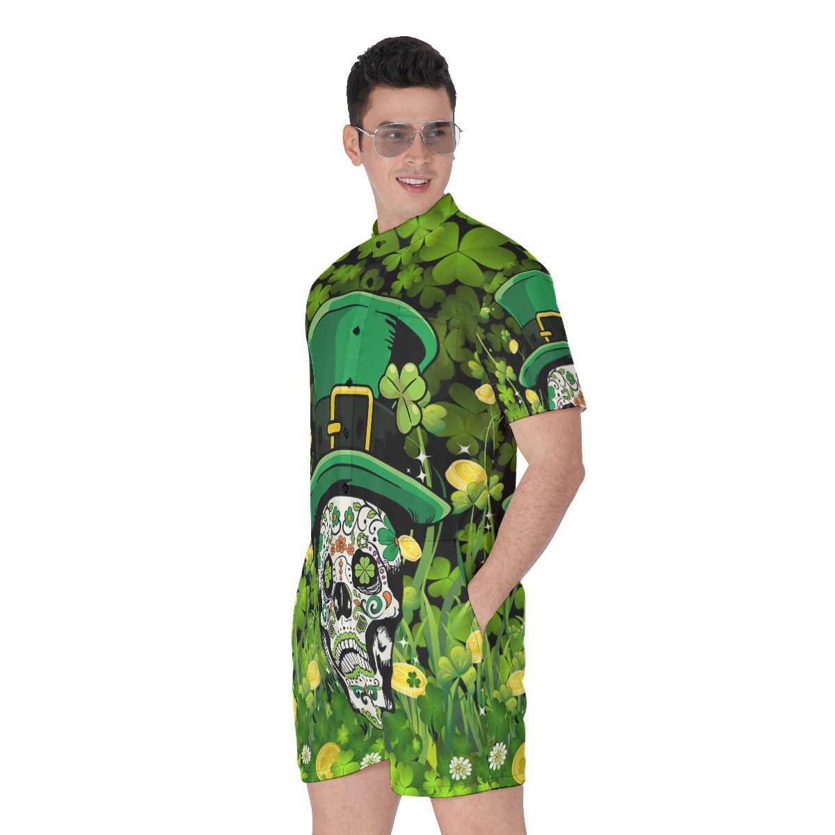 Skull Patrick Day Men's Romper