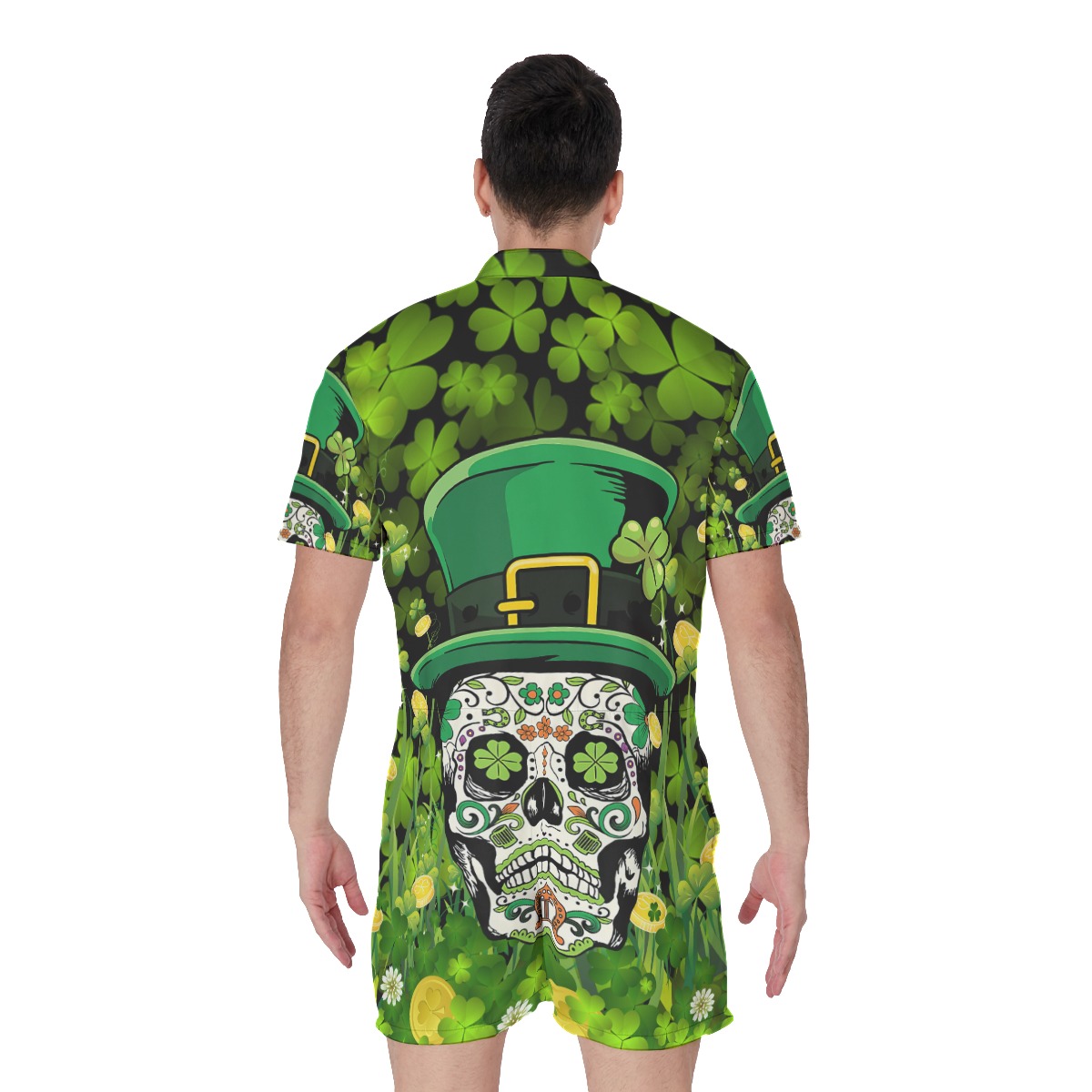 Skull Patrick Day Men's Romper