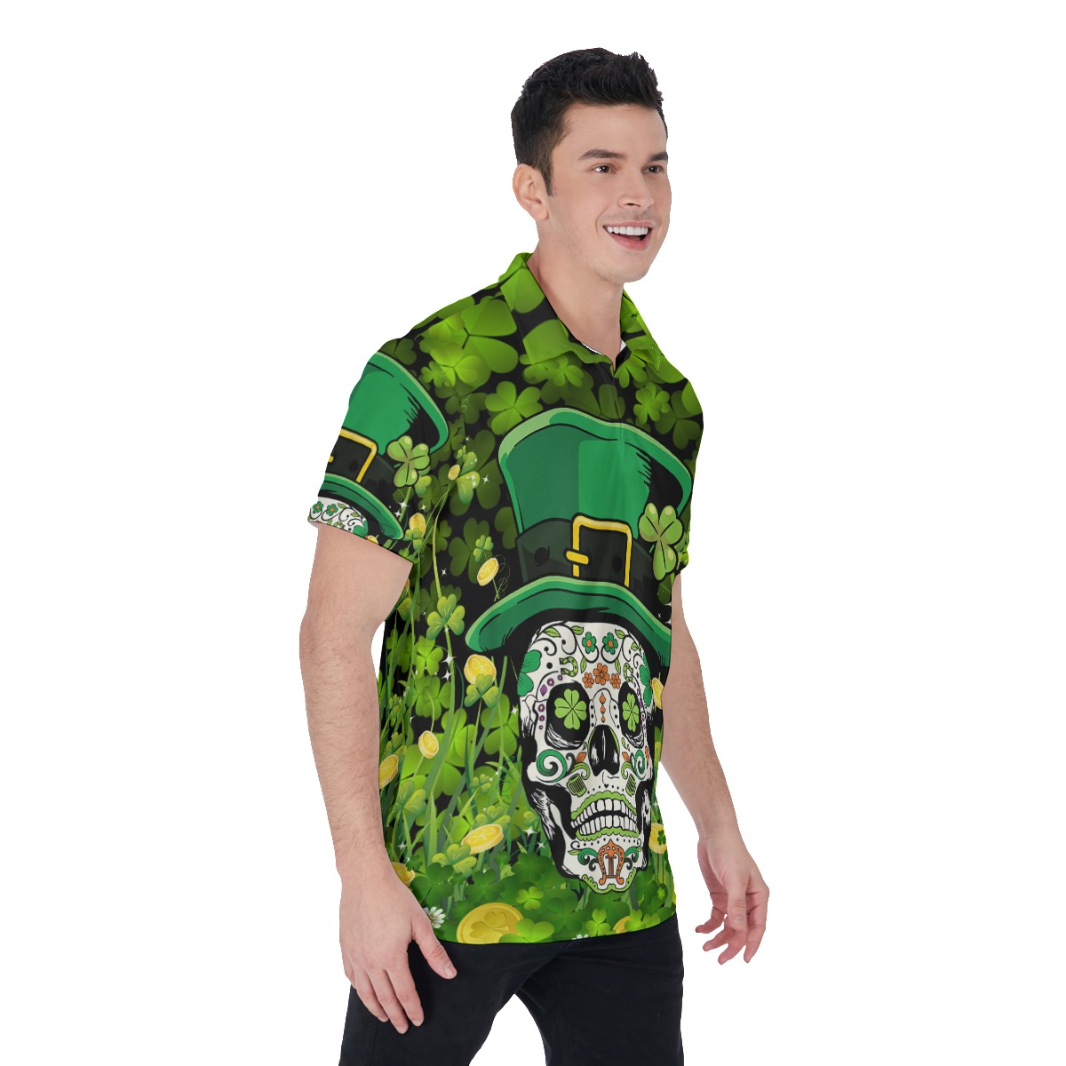 Skull Patrick Day Men's Polo Shirt