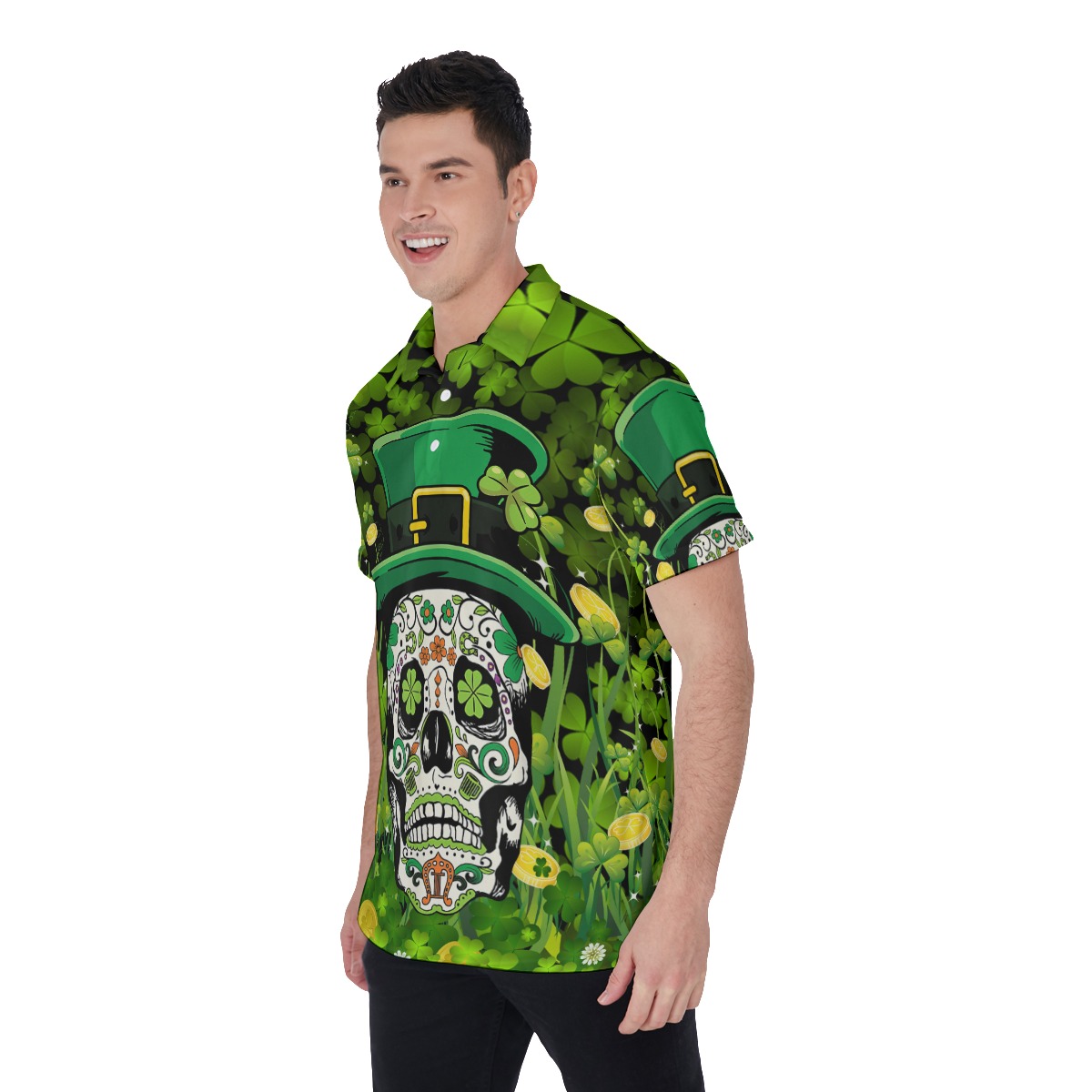 Skull Patrick Day Men's Polo Shirt