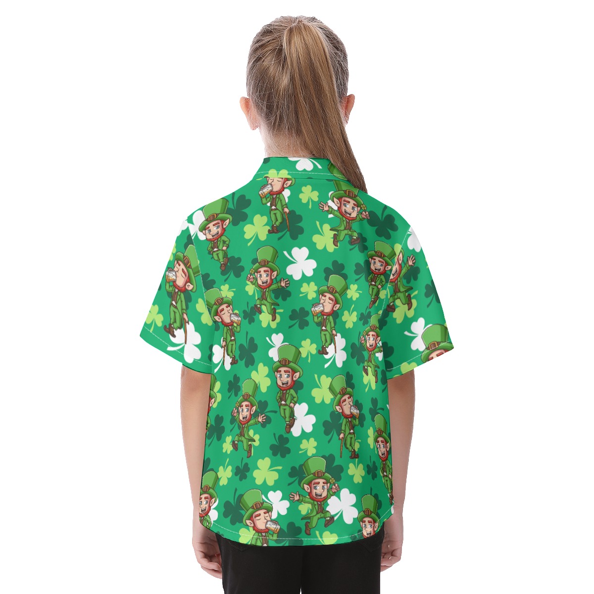 St Patrick Day Tropical Button Up Shirt For Kids