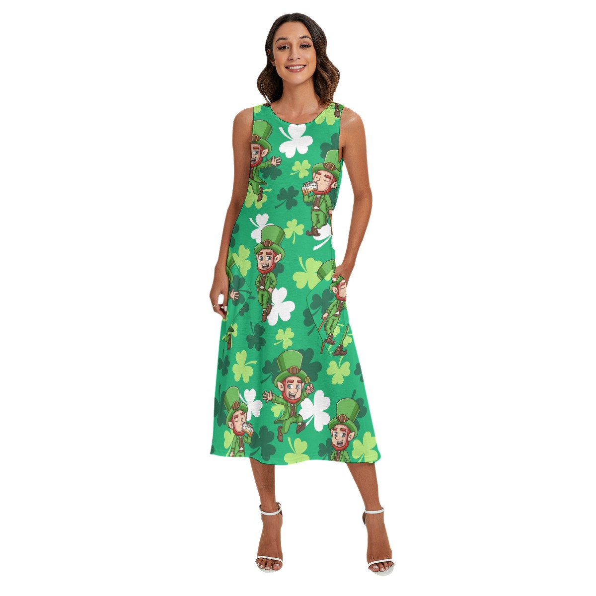 St Patrick Day Lucky Charm Hawaiian Dress For Women