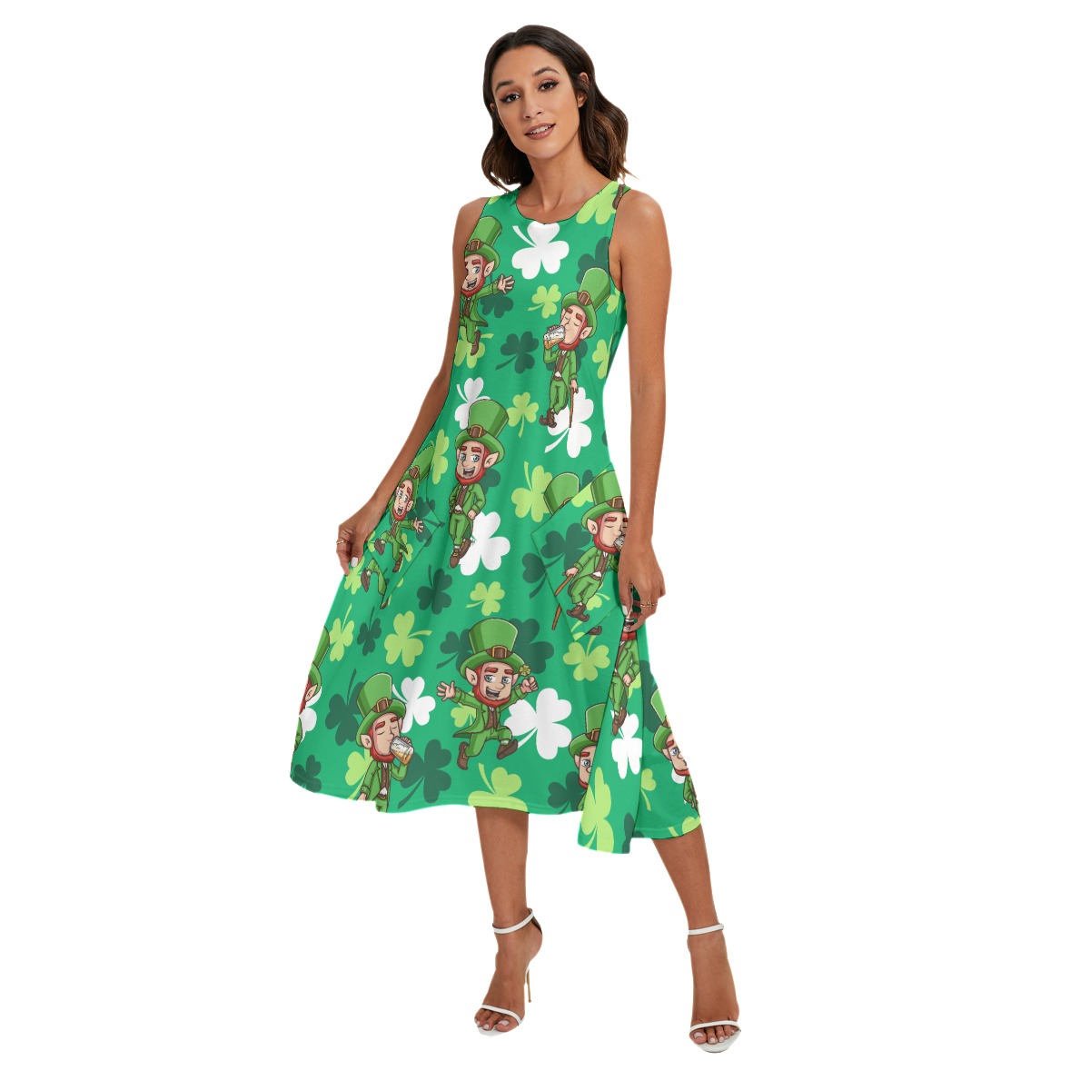 St Patrick Day Lucky Charm Hawaiian Dress For Women