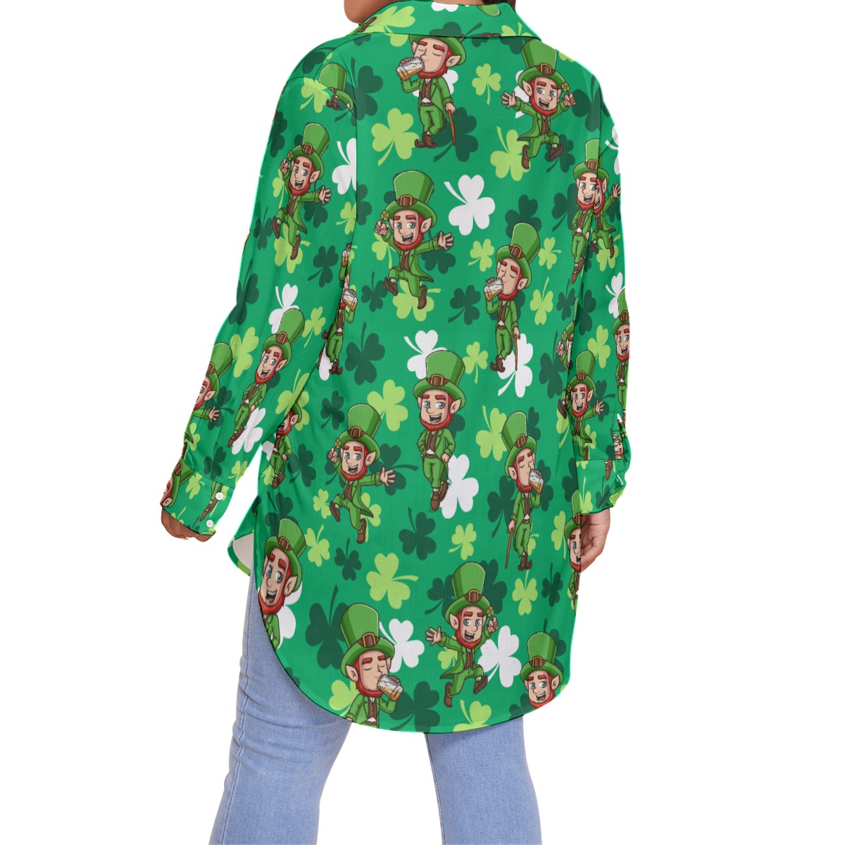 St Patrick Oversize Hawaiian Shirt For Women