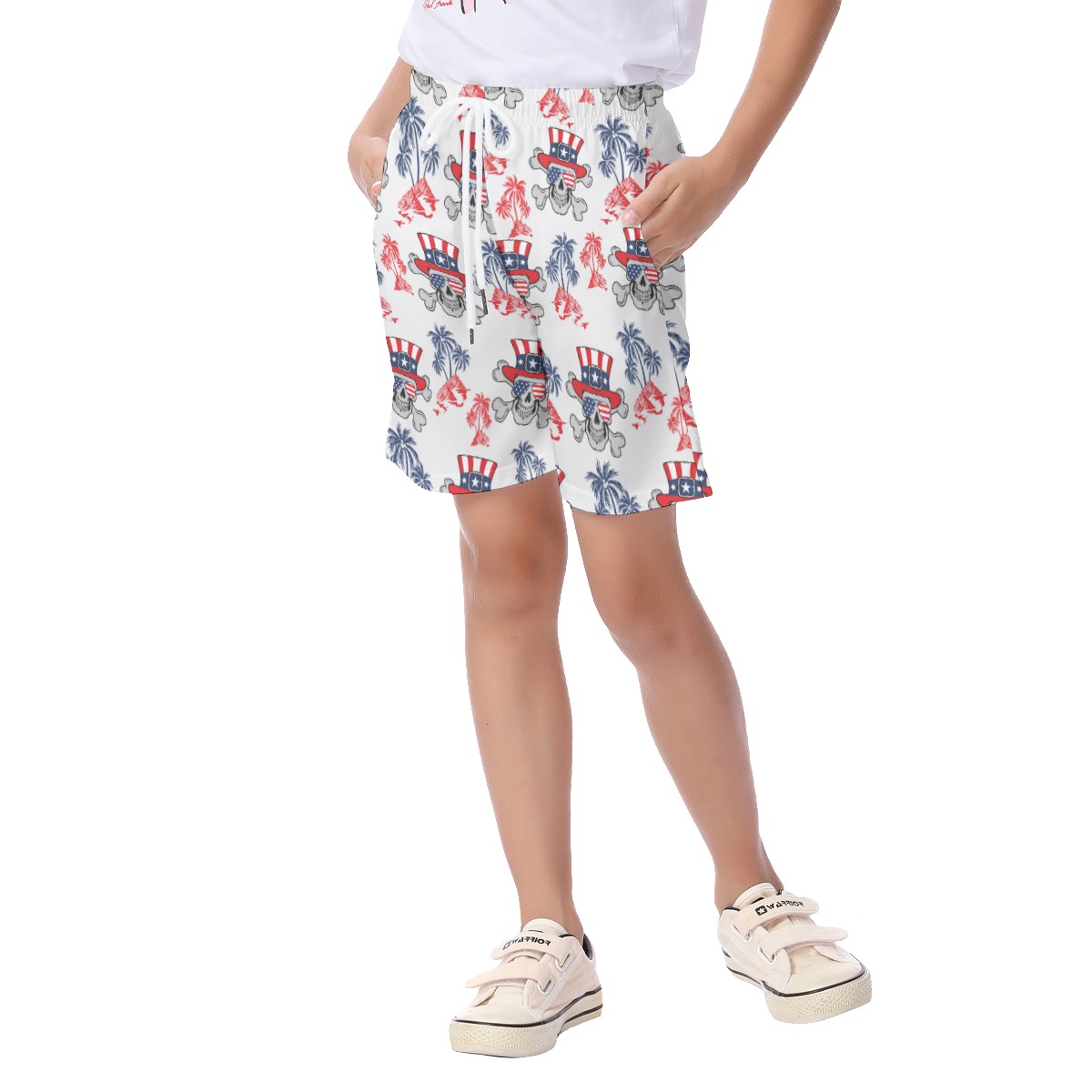 Goth Patriotic Kid's Beach Shorts