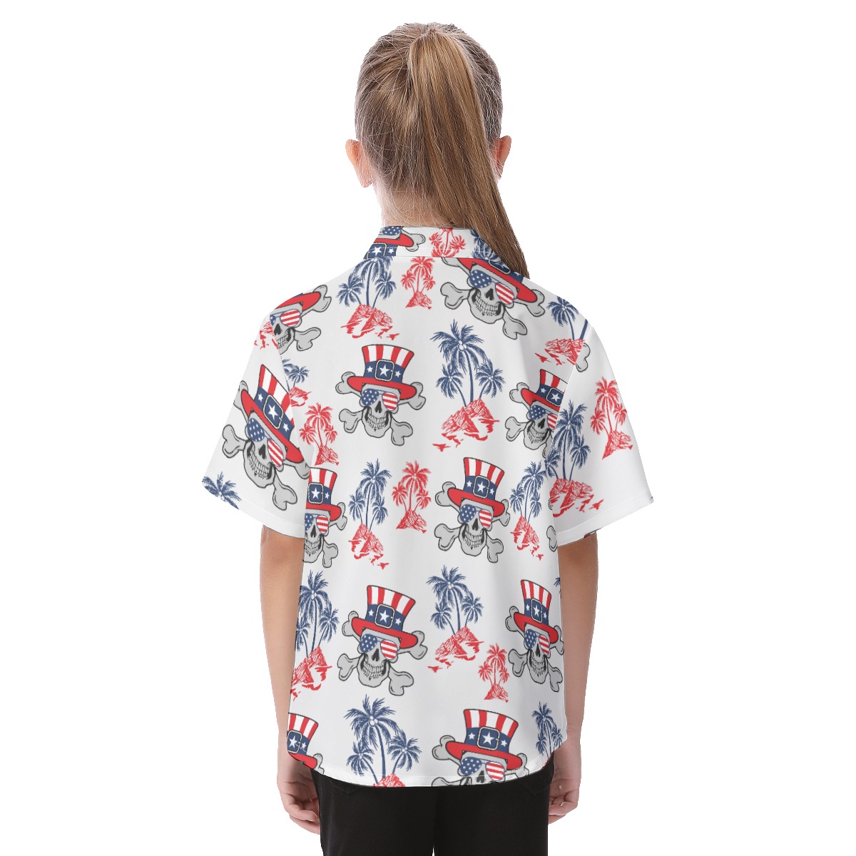 Goth Patriotic Kid's Tropical Shirt