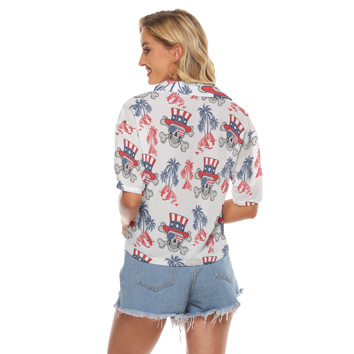 American Goth Patriotic Hawaiian Crop Top