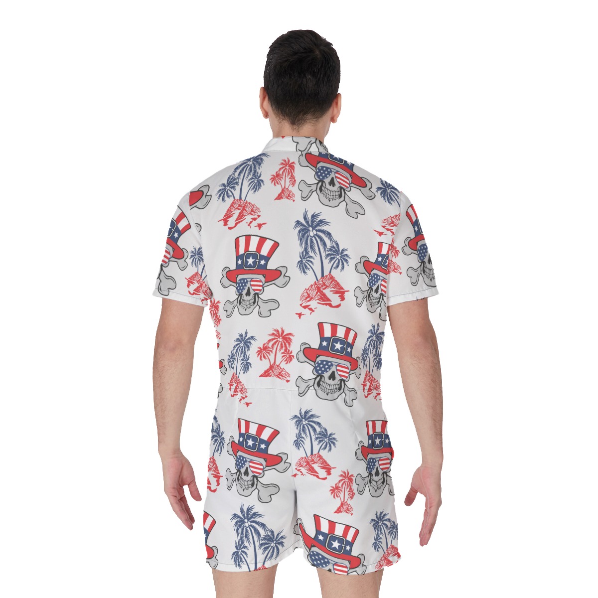 Goth Patriotic American Hawaiian Men's Romper