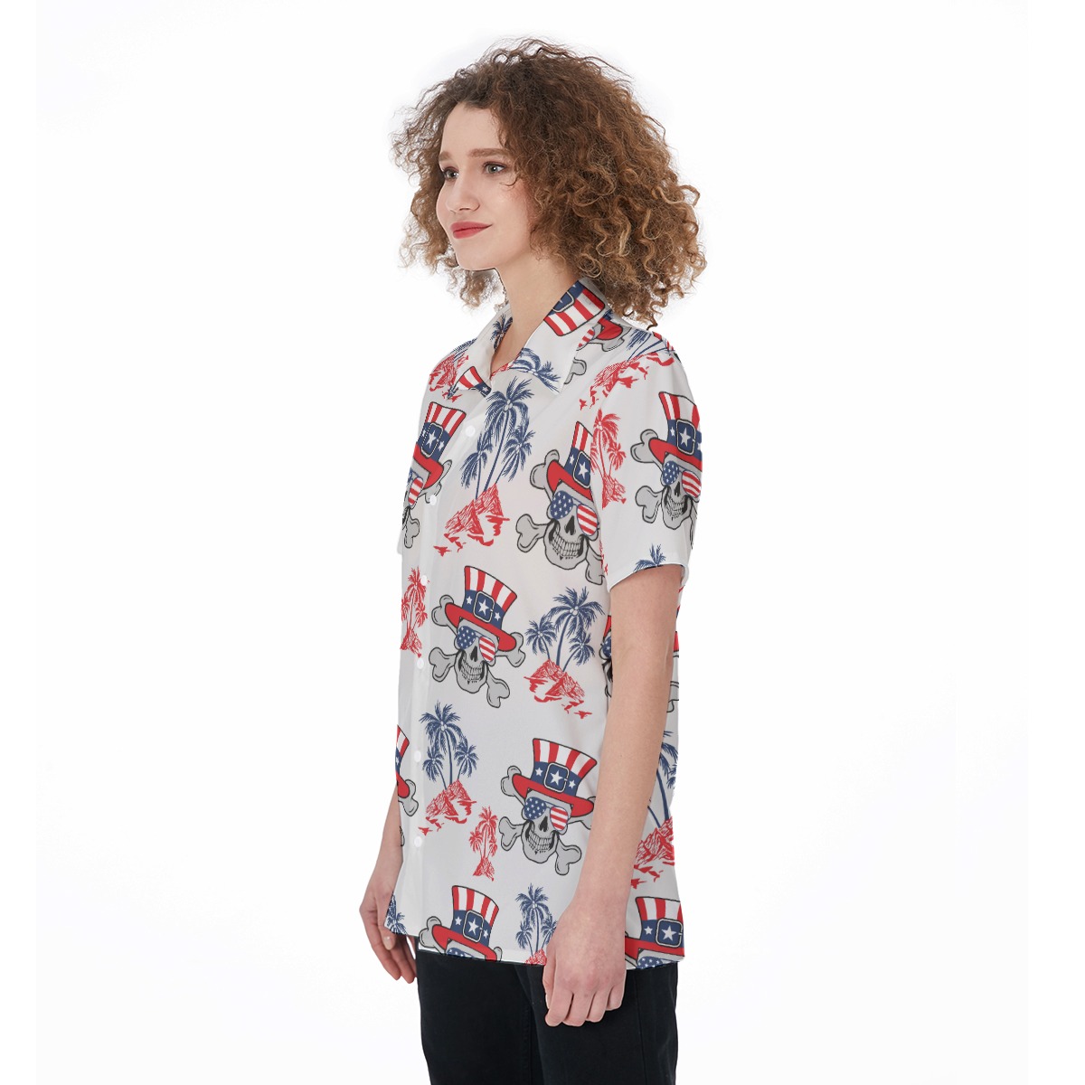 American Goth Patriotic Women's Hawaiian Shirt