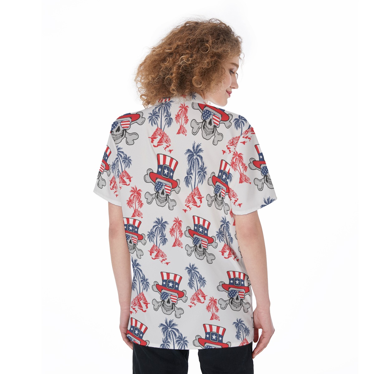 American Goth Patriotic Women's Hawaiian Shirt
