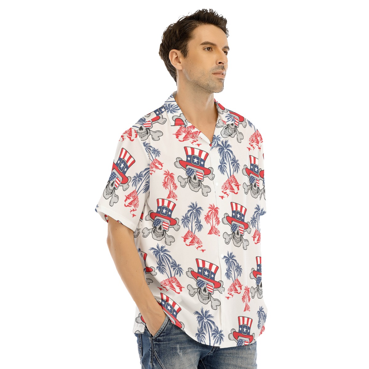 Goth Patriotic Hawaiian Shirt