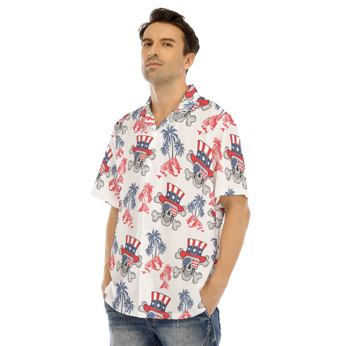 Goth Patriotic Hawaiian Shirt