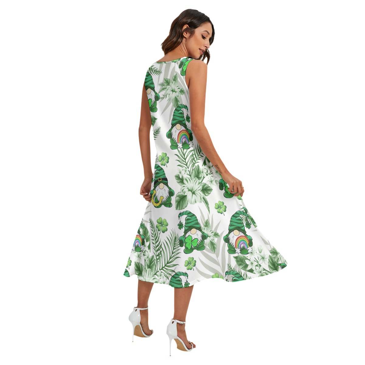Women’s St. Patrick’s Day Hawaiian Dress With Gnome