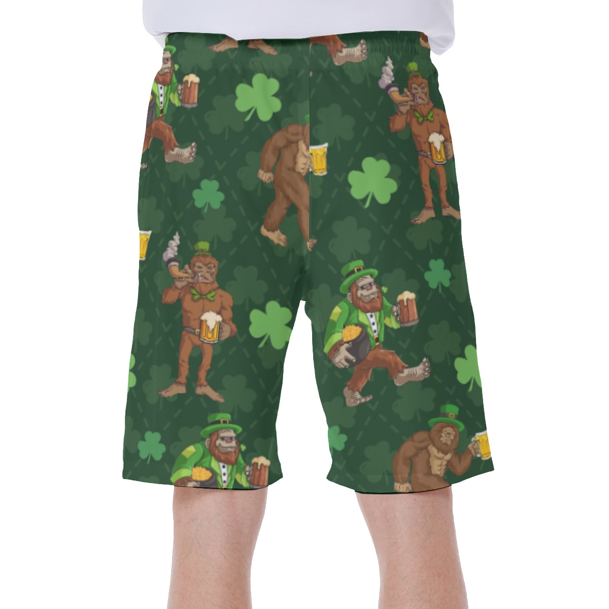 Bigfoot St Patrick Hawaiian Swim Trunks For Men
