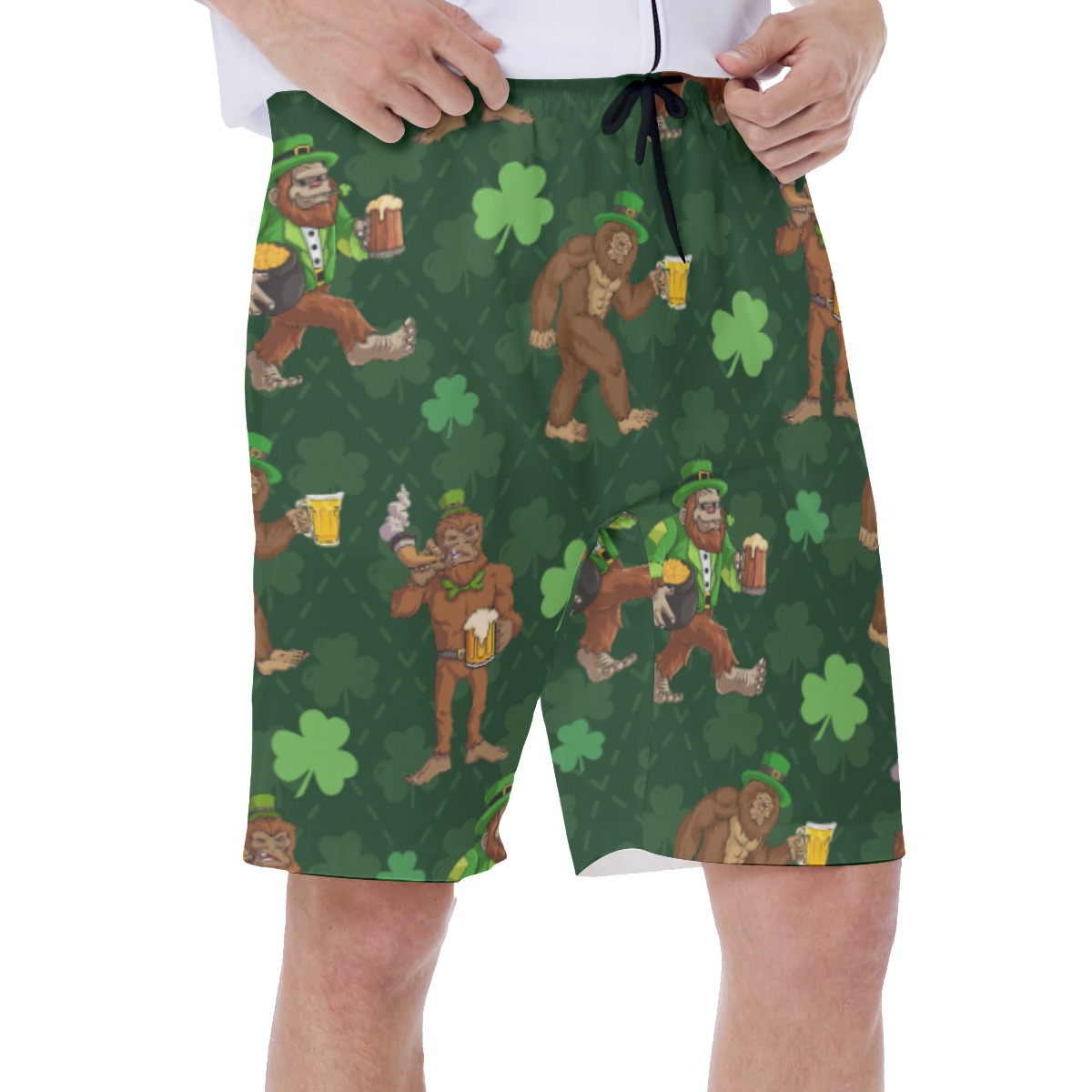 Bigfoot St Patrick Hawaiian Swim Trunks For Men