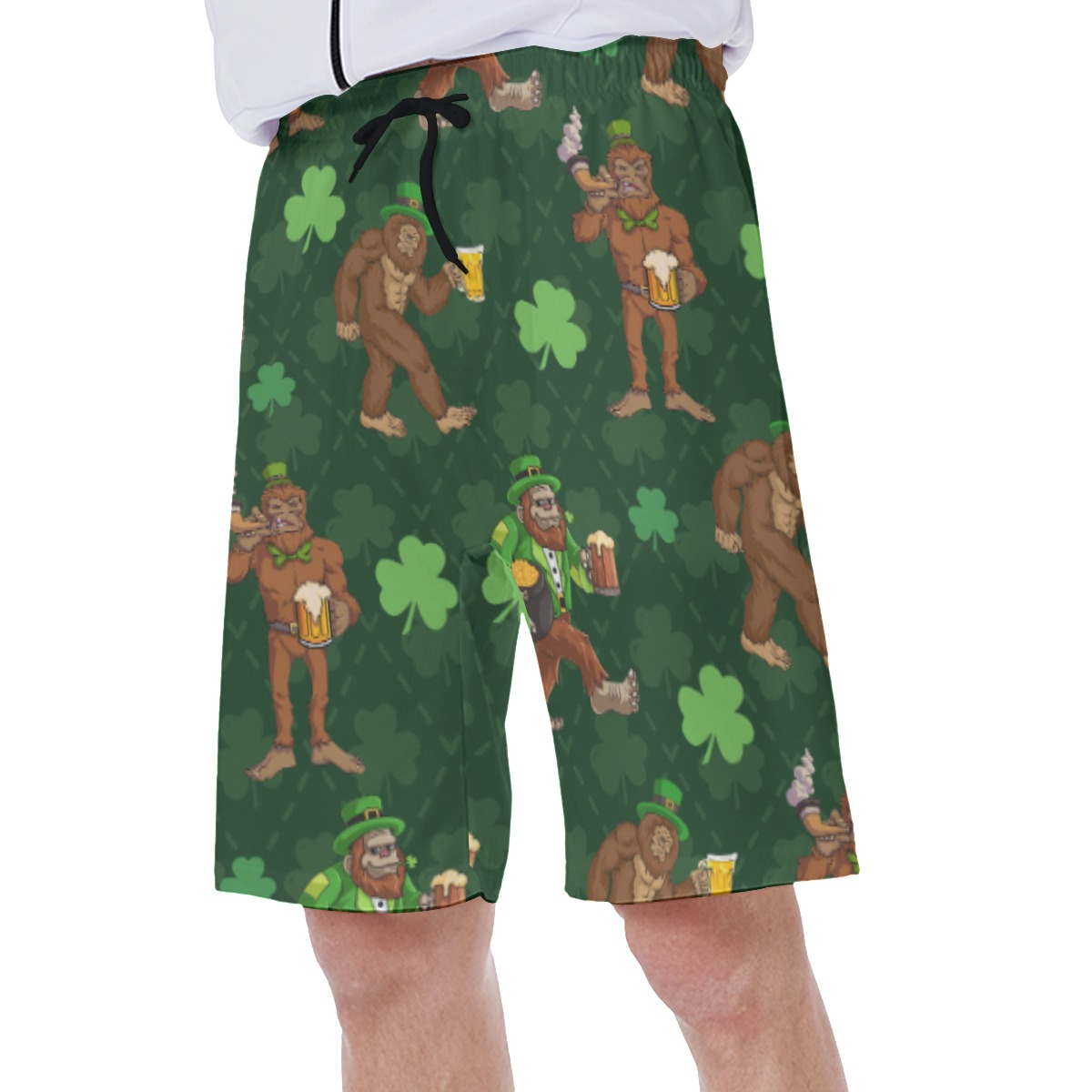 Bigfoot St Patrick Hawaiian Swim Trunks For Men