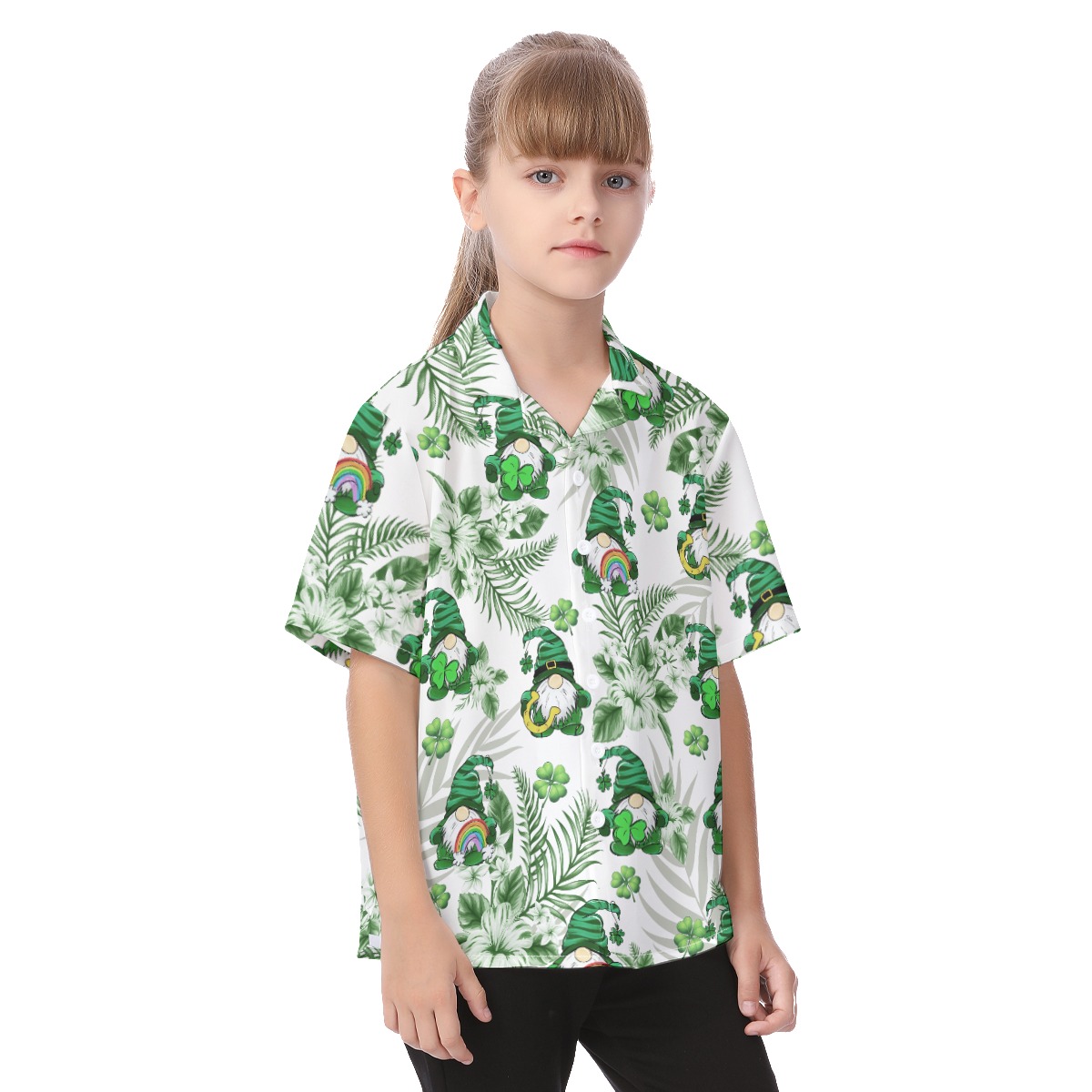 St. Patrick's Day Aloha Button Up Shirt For Kids