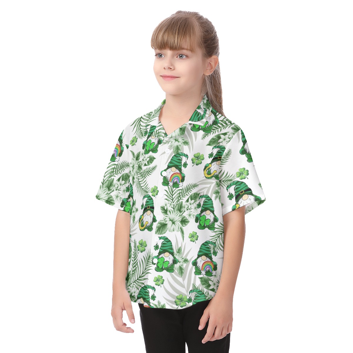 St. Patrick's Day Aloha Button Up Shirt For Kids