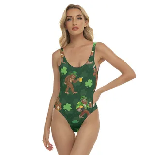 Bigfoot St Patrick Hawaiian Swimsuit For Women
