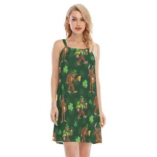 Funny Bigfoot St Patrick Aloha Cami Dress