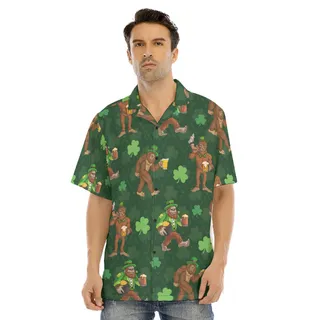 Funny Bigfoot Saint Patrick Hawaiian Shirt