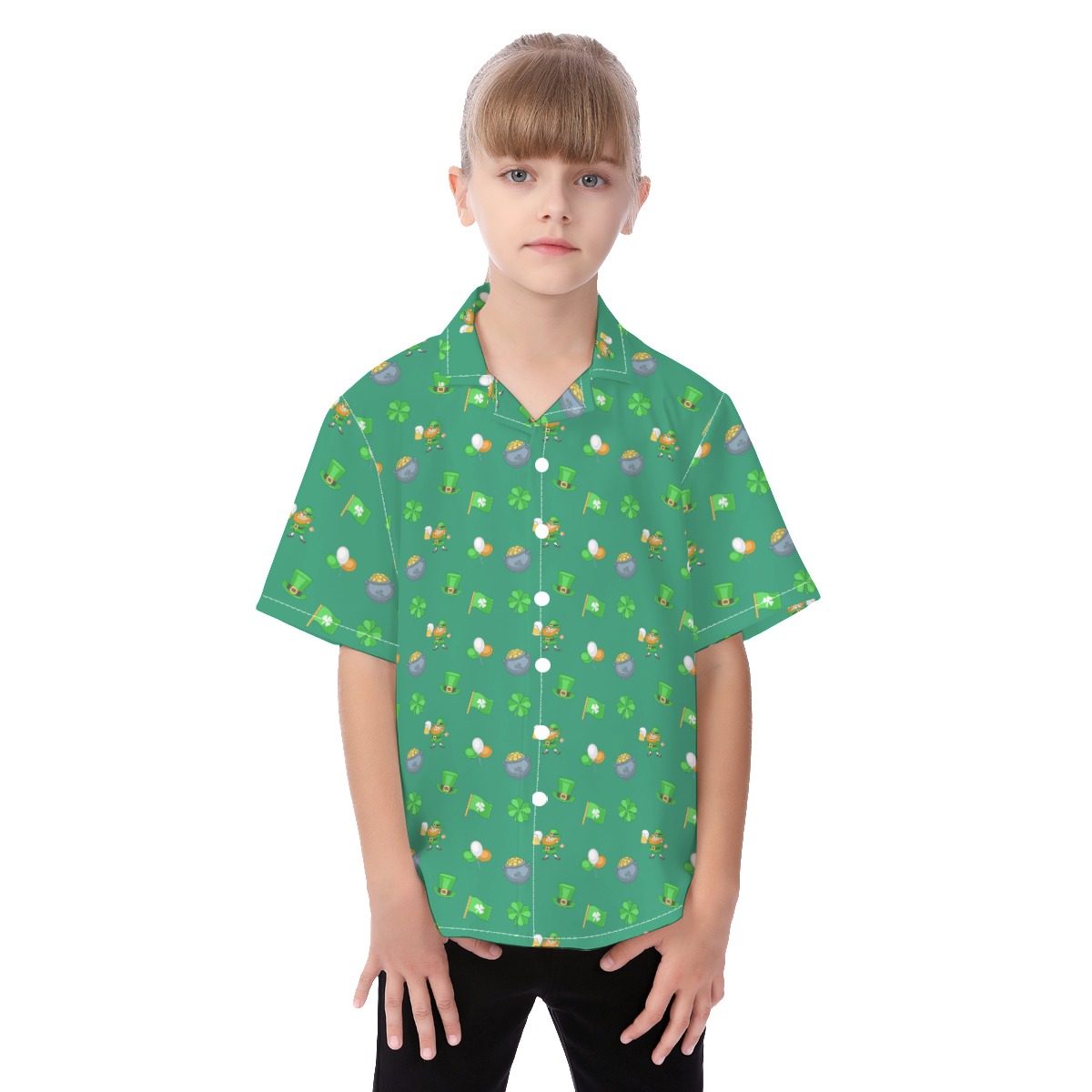 St Patrick Day Icon Hawaiian Shirt For Kid - variant image 1