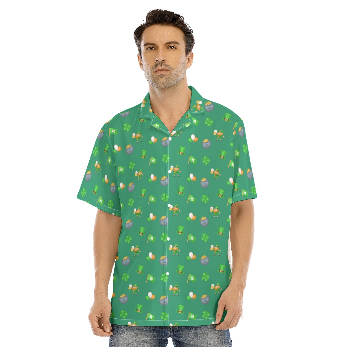 St Patrick Day Green Hawaiian Shirt For Men - variant image 1