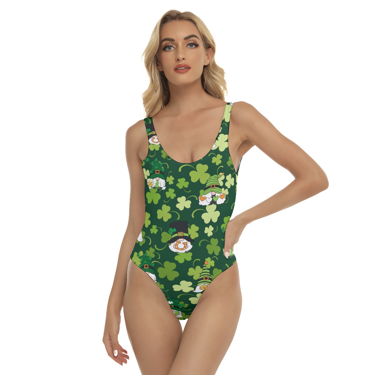 Gnome Lucky Leaf Women's Swimsuit For Patrick Day - variant image 1