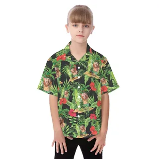 Custom Face Patrick Day Kid's Hawaiian Shirt
