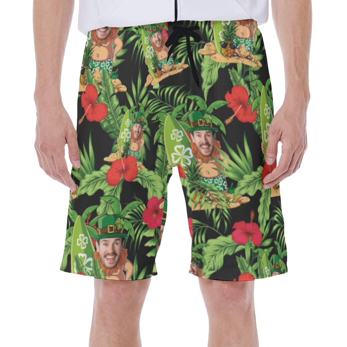 Custom Face St Patrik Day Green Trunk For Men - variant image 1